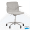 Besucherstuhl 6585 grau drehbar mit Armlehne Designrollen
