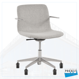 Besucherstuhl 6585 grau drehbar mit Armlehne Designrollen