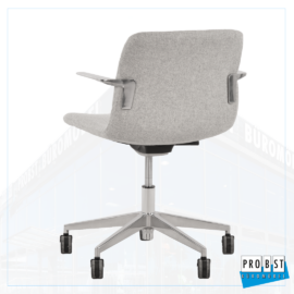 Besucherstuhl 6585 grau drehbar mit Armlehne Designrollen
