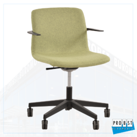 Besucherstuhl 6580 grau drehbar mit Armlehne Designrollen