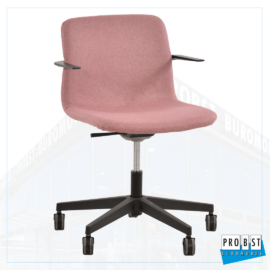 Besucherstuhl 6580 rose drehbar mit Armlehne Designrollen
