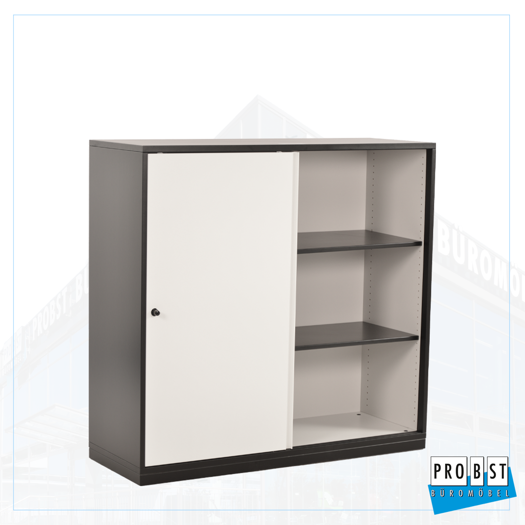 Schiebetürenschrank schwarz/ weiss