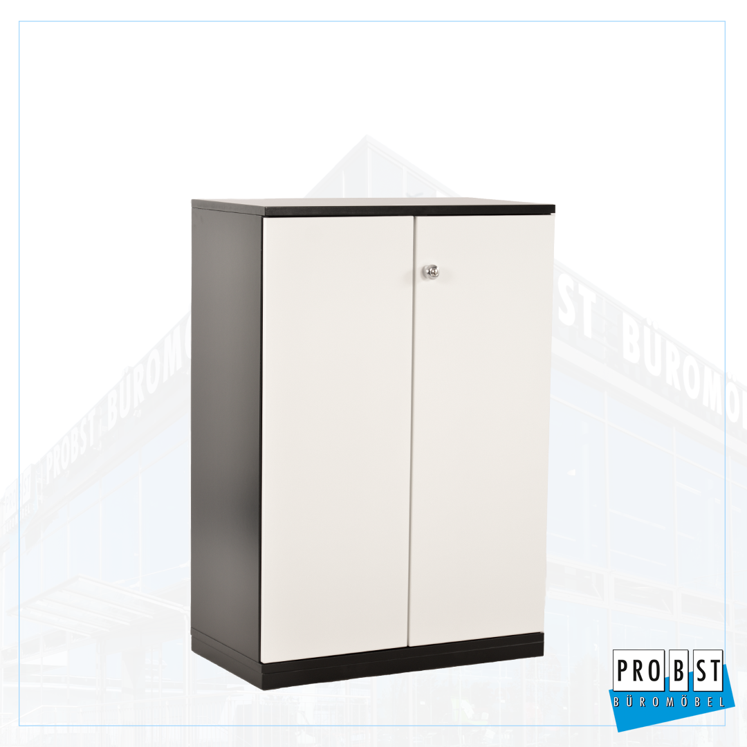 3OH Flügeltürenschrank schwarz/ weiss
