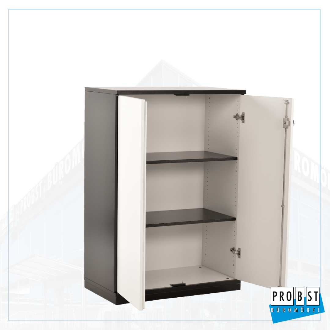 3OH Flügeltürenschrank schwarz/ weiss