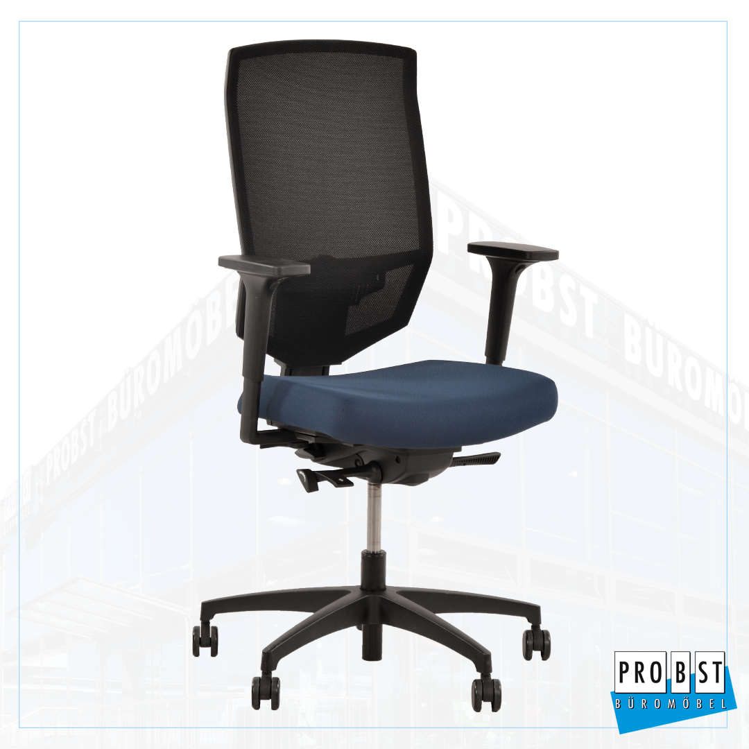 Stoffdrehstuhl Dauphin @Just schwarz blau