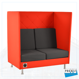 Akustiksofa Dauphin Atelier in rot grau