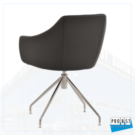 Besucherstuhl 6560L mit 4-Bein Design-Aluminiumgestell