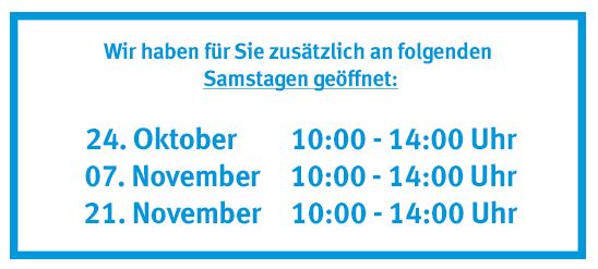 Öffnungszeiten Samstage